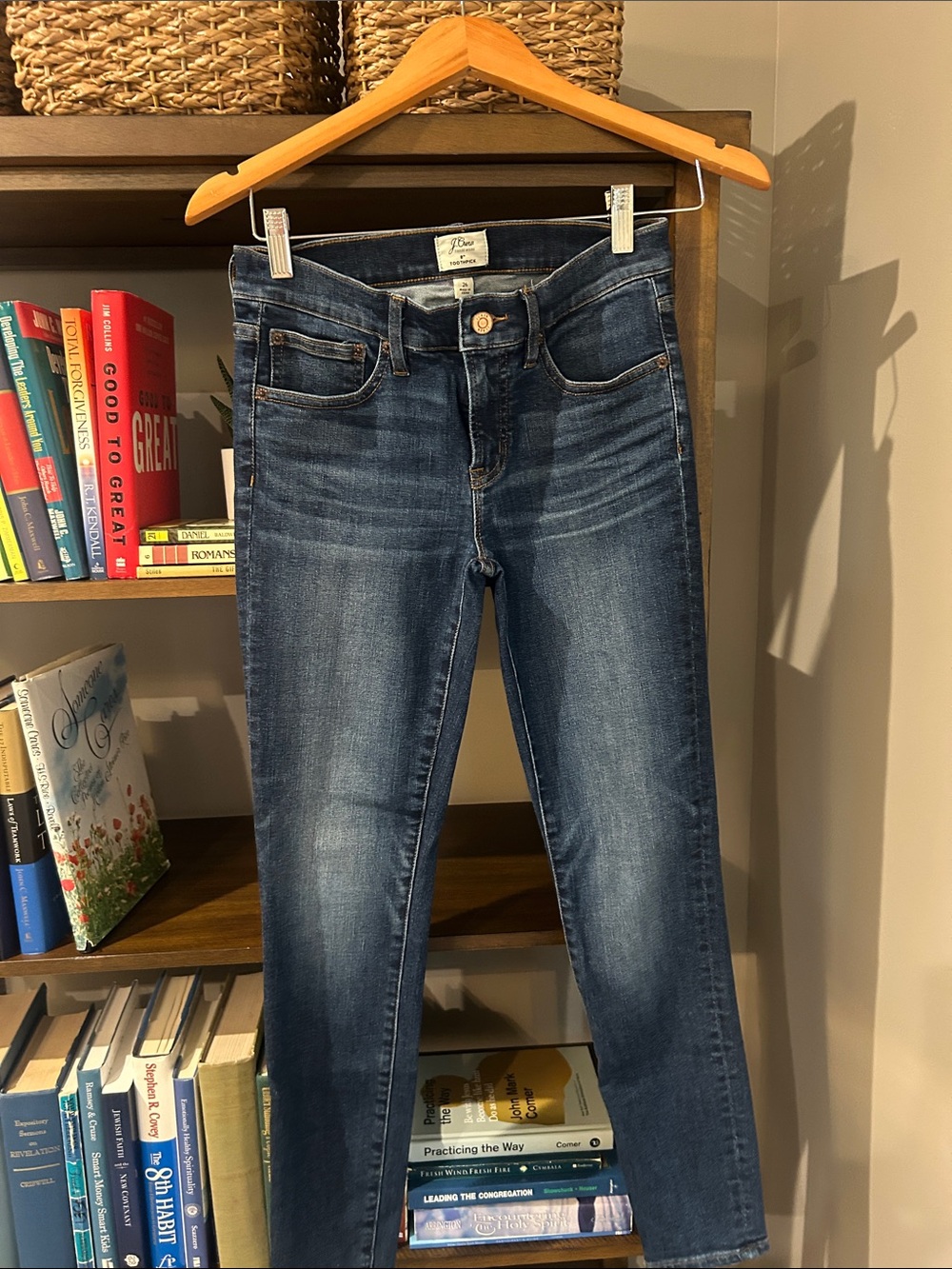 J. Crew Skinny Jeans in Dark Blue Wash